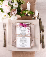 Menu boho menu weselne na stół karta dań weselnych, boho z dowoną treścią0