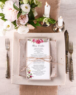 Menu boho weselne menu karta potraw weselnych, boho z dowoną treścią1