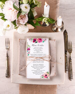 Menu boho weselne menu karta dań weselnych, boho z dowoną treścią1