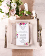 Menu boho weselne menu karta dań weselnych, boho z dowoną treścią0