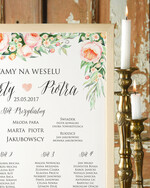 Plany stołów Plakaty Boho plansza ślubna plan stołów weselnych, plakaty boho kwiaty eteryczne1