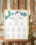 Plany stołów Plakaty Boho powitanie gości na sali ślubnej i plan stołów, w stylu boho romantyczne kwiaty\\0