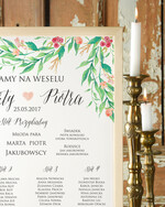 Plany stołów Plakaty Boho plan stołów na wesele tablica z rozmieszczeniem gości, plakaty boho kwiaty eteryczne1