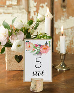 Numery na stół Boho/Etno/Pióra numerki na stół stoły weselne, pióra kwiaty boho stylowe0