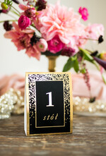 Numery na stół Glamour numerek stojak na stół weselny, złote w stylu glamour0