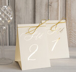 Numery na stół Glamour złote numerki na stół weselny, złote i błyszczące litery dekoracje stołów weselnych, numery na stoły weselne ze złotymi literami wesele glamour0