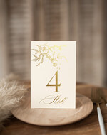 Numery na stół Glamour złote eleganckie numery na stoły na wesele, numerki na stół weselny złote w stylu glamour, ozdoba na stół weselny, numeracja stołów weselnych 1
