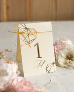 Numery na stół Glamour numery na stół gości weselnych, złote numerki na stol weselny w stylu glamour, eleganckie numerki na stoly weselne0