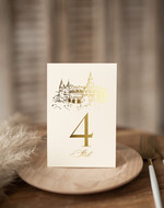 Numery na stół Glamour tabliczka z numerem stołu weselnego, złoto klasyczna elegancja w stylu glamour1