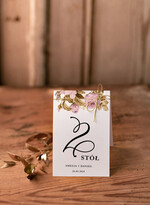 Numery na stół Glamour stojak z numerkiem na stół weselny, złote klasyczne i eleganckie0