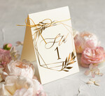 Numery na stół Glamour numery na stół gości weselnych, złote numerki na stol weselny w stylu glamour, eleganckie numerki na stoly weselne0