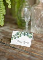 Winietki botaniczne podróżnicze  usadzenie gości na weselu winietki eukaliptus0