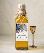 Zawieszki na butelki botaniczne podróżnicze  etykiety na wódkę weselną, botaniczne z duzo tekstow0