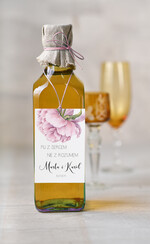 Zawieszki na butelki botaniczne podróżnicze  etykieta na wódkę weselną, botaniczne dowolne teksty0