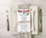 Menu botaniczne podróżnicze  weselne menu karta dań weselnych, botaniczne z waszą treścią0