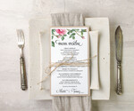 Menu botaniczne podróżnicze  ślubne menu z planem podawania dań wesenych, botaniczne z dowolną treścia0