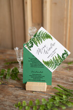 Menu botaniczne podróżnicze  menu ślubne z planem posiłków botaniczne z waszą treścią liść paproci1