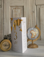 Menu botaniczne podróżnicze  menu ślubne z planem posiłków, numer stołu i menu w jednym, karta drinków na weselu, menu weselne z mapą świata, ozdoba na stoły weselne 1