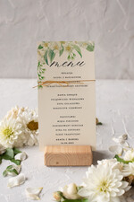 Menu botaniczne podróżnicze  karta dań weselnych menu weselne plan podawania posiłków, eleganckie na klasyczne wesele2