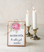 Numery na stół botaniczne podróżnicze  numerek stojak na stół weselny, rustykalne inspiracje boho kwiaty0