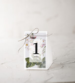 Numery na stół botaniczne podróżnicze  tabliczka z numerem stołu weselnego, kwiaty boho piekne kolory0