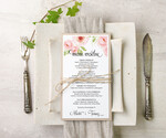 Menu akwarele menu ślubne z planem posiłków, z dowolną treścia inspirowane malarstwem0