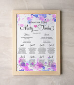 Plany stołów Plakaty Akwarele powitanie i usadzenie gości plan stołów weselnych, wiele rozmiarów do wyboru romantyczne akwarelki0