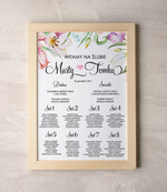 Plany stołów Plakaty Akwarele powitanie i usadzenie gości plan stołów weselnych, malowane akwarelkowe wzory dopasuj rozmiar0