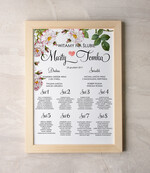 Plany stołów Plakaty botaniczne podróżnicze powitanie i usadzenie gości plan stołów weselnych, rozmiary do wyboru0