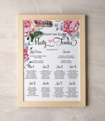 Plany stołów Plakaty botaniczne podróżnicze tablica z planem stołów na wesele plan stołów weselnych, rozmiary do wyboru0