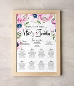 Plany stołów Plakaty botaniczne podróżnicze tablica z rozmieszczeniem gości plan stołów weselnych, wybierz swoj wymiar w stylu rustykalnym0