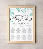 Plany stołów Plakaty botaniczne podróżnicze plansza ślubna plan stołów weselnych, rozmiary do wyboru0