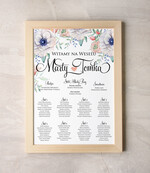 Plany stołów Plakaty botaniczne podróżnicze plan stołów  weselnych usadzenie gości na weselu, rozmiary do wyboru0