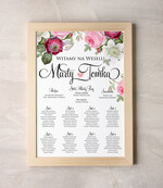 Plany stołów Plakaty botaniczne podróżnicze plan stołów  weselnych usadzenie gości na weselu, rustykalne wybierz swoj rozmiar0