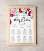 Plany stołów Plakaty botaniczne podróżnicze tablica z planem stołów na wesele plan stołów weselnych, rozmiary do wyboru0