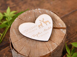 Podziękowania dla Gości Weselnych Magnesy breloki Zdrapki ślubne upominki dla gości magnes na lodówkę drewniane serduszko1