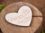 Podziękowania dla Gości Weselnych Magnesy breloki Zdrapki drewniane serduszko podziękowania dla gości rustykalne wesele0