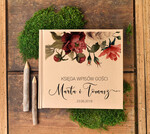 Księgi wpisów gości botaniczne album księga gości weselnych mozliwe czarne kartki, rustykalna z waszymi imionami0