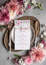 Menu rustykalne menu weselne na stół karta dań weselnych, rustykalne dowolna treść0