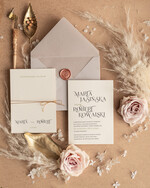 Zaproszenia ślubne Minimalistyczne Proste Jednokartkowe Zaproszenia Ślubne z Monogramem Minimalistyczne Zaproszenia na Ślub Delikatne Zaproszenie Ślubne1