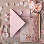 Zaproszenia ślubne Minimalistyczne delikatne zaproszenia ślubne marmur, zaproszenia na ślub boho, proste zaproszenia slubne marmurkowe różowe 3