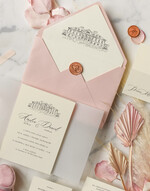 Zaproszenia ślubne Minimalistyczne Proste Zaproszenia Ślubne Minimalistyczne Zaproszenia na Ślub Twoje Miejsce szkicowane Zaproszenie Ślubne Różowe1