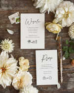 Zaproszenia ślubne Minimalistyczne Proste Zaproszenia Ślubne Minimalistyczne Zaproszenia na Ślub Delikatne Zaproszenie Ślubne Kremowe2