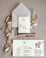 Zaproszenia ślubne Minimalistyczne delikatne zaproszenia ślubne, zaproszenie na ślub z gipsówką 0