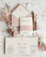 Zaproszenia ślubne Minimalistyczne modne zaproszenia ślubne, zaproszenia na skromny ślub, delikatne zaproszenia ślubne, składane zaproszenia z obwolutą 1