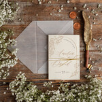 Zaproszenia ślubne Minimalistyczne modne zaproszenia na ślub z gipsówką, proste zaproszenia ślubne z gipsówką, gipsówka na zaproszeniach ślubnych 1