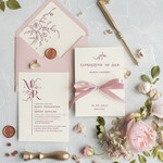 Zaproszenia ślubne Minimalistyczne Proste Zaproszenia Ślubne Minimalistyczne Zaproszenia na Ślub Eleganckie Zaproszenie Ślubne Różowe  1