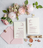 Zaproszenia ślubne Minimalistyczne Proste Zaproszenia Ślubne Minimalistyczne Zaproszenia na Ślub Eleganckie Zaproszenie Ślubne Różowe  4