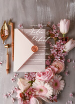 Zaproszenia ślubne Minimalistyczne Proste Zaproszenia Ślubne Marmurkowe Wydruk na Akrylu  Zaproszenia na Ślub Marmur Zaproszenie Ślubne Różowe5