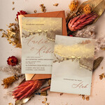 Zaproszenia ślubne Minimalistyczne Nowoczesne Zaproszenia Ślubne złote,  zaproszenia na ślub marmur, proste zaroszenia slubne zlote marmurkowe1